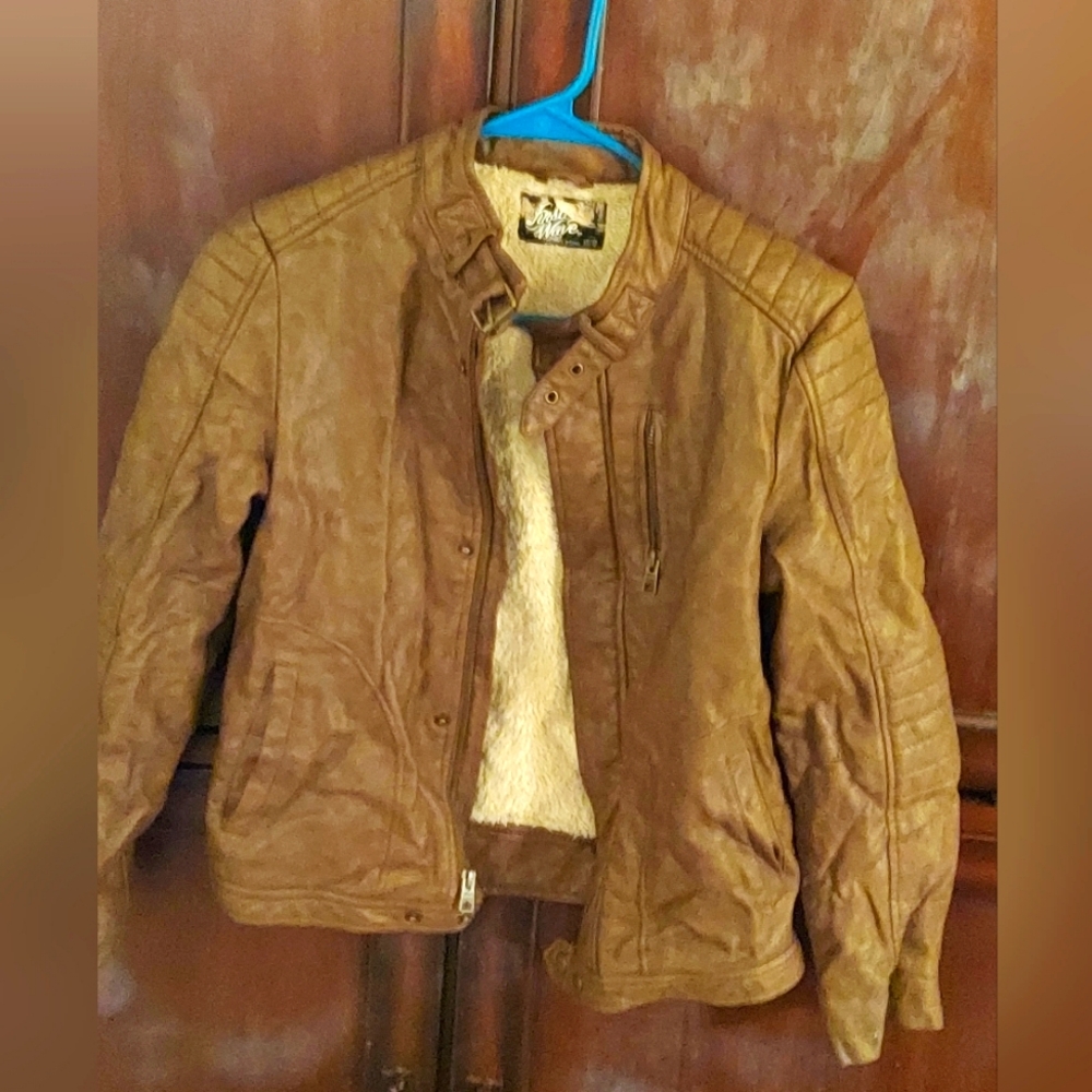 Kids Faux Leather Jacket Size10_12
